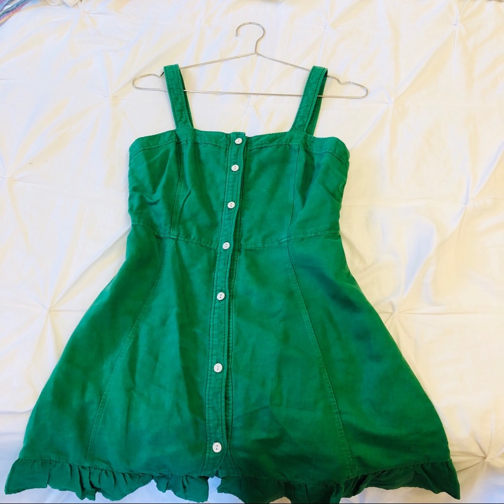 ZARA Green Casual Mini Dress